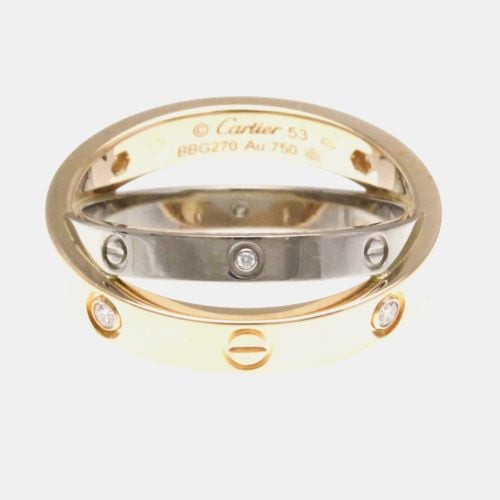 K Rose Gold, Gold and Diamond Love Band Ring EU 53 - Cartier - Modalova