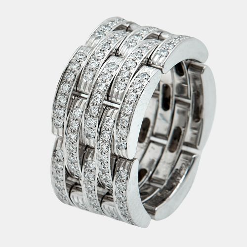 Cartier Maillon Panthere Diamonds 18k White Gold Ring 52 - Cartier - Modalova