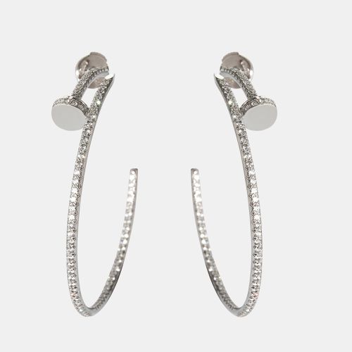 Cartier Juste Un Clou Diamond Hoop Earring in 18K White Gold 1.26 CTW - Cartier - Modalova