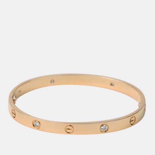 Cartier Love Bracelet 4 Diamonds Rose Gold Size 19 - Cartier - Modalova