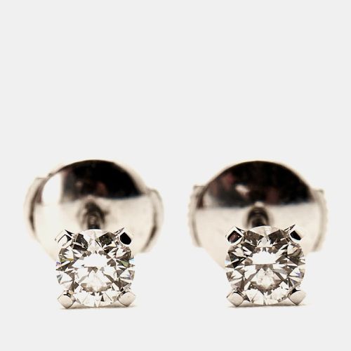 Cartier 1895 Solitaire Diamond 18k White Gold Stud Earrings - Cartier - Modalova