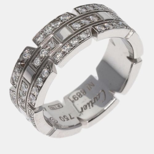 Cartier Maillon Panthere 18K White Gold Diamond Ring EU 49 - Cartier - Modalova