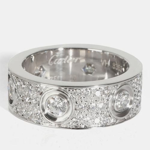 Cartier Love Diamond-Paved Ring in 18K White Gold 1.26 CTW EU 48 - Cartier - Modalova