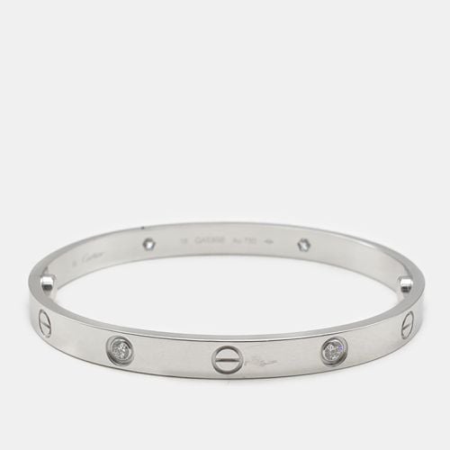 Cartier 18K White Gold and Diamond Love Bangle Bracelet - Cartier - Modalova