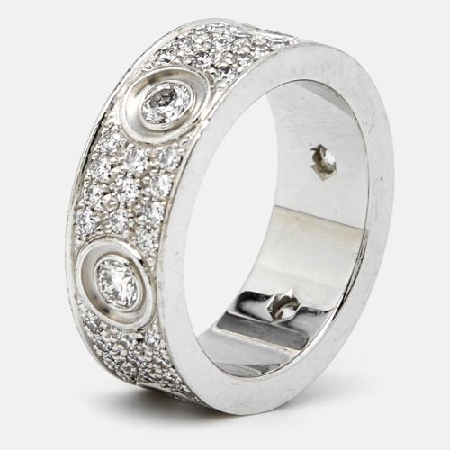 Cartier Love Diamonds 18k White Gold Ring Size 49 - Cartier - Modalova