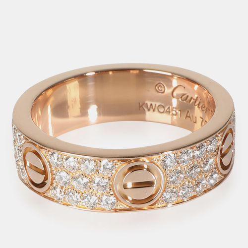 Cartier Rose Gold Diamond Paved Love Ring - Cartier - Modalova