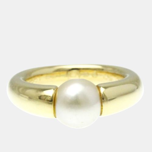 Cartier 18K Yellow Gold and Pearl Band Ring EU 50 - Cartier - Modalova