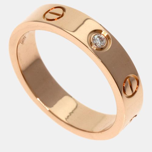 Cartier 18K Rose Gold and Diamond Love Band Ring EU 49 - Cartier - Modalova