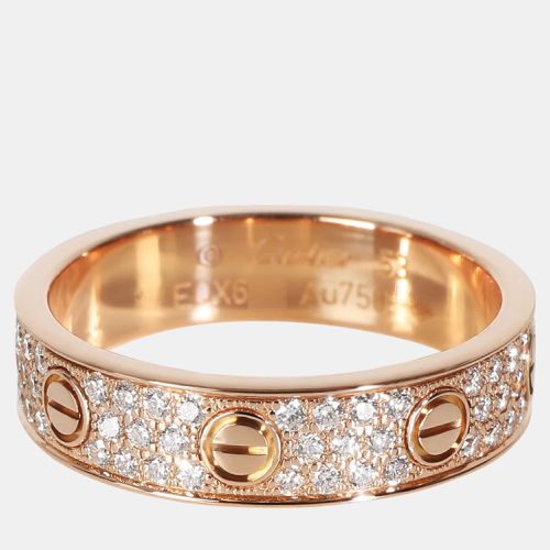 Rose Diamond Paved Love Wedding Band Ring - Cartier - Modalova