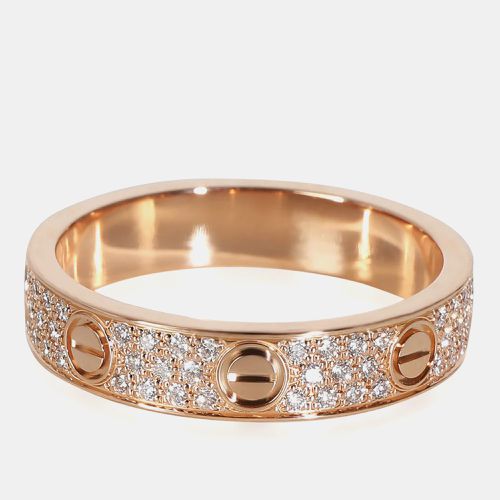 Cartier 18k Rose Gold Love Pave Diamond Band EU 51 - Cartier - Modalova