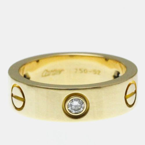 Cartier 18K Yellow Gold and Diamond Love Band Ring EU 52 - Cartier - Modalova