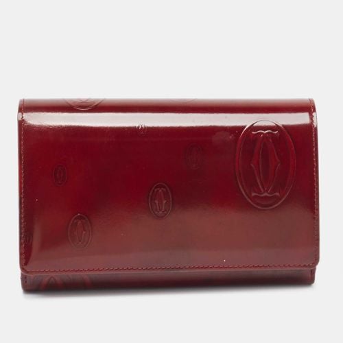 Cartier Burgundy Patent Leather Happy Birthday Continental Wallet - Cartier - Modalova