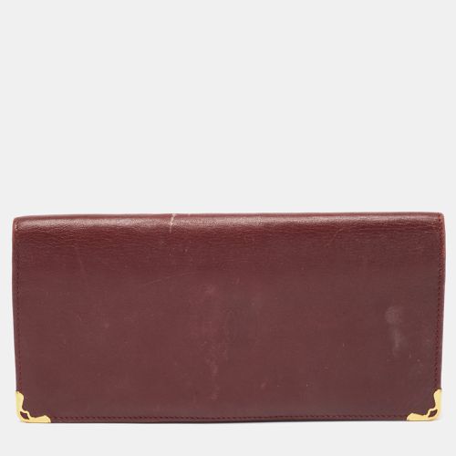 Cartier Burgundy Leather Must de Cartier Long Bifold Wallet - Cartier - Modalova