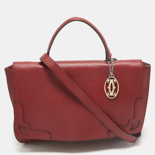 Cartier Burgundy Leather and Suede Marcello De Cartier Flap Top Handle Bag - Cartier - Modalova