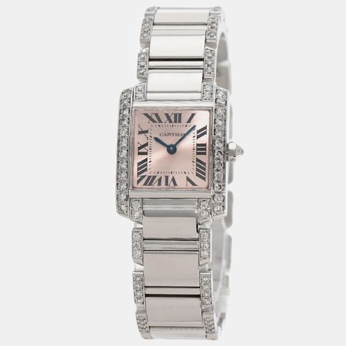 K White Gold Tank Francaise WE1002SF Quartz Women's Wristwatch 32 mm - Cartier - Modalova