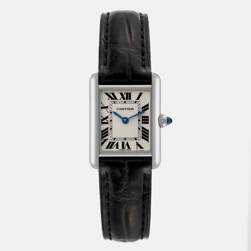 Cartier Tank Louis White Gold Black Strap Ladies Watch 22 mm - Cartier - Modalova