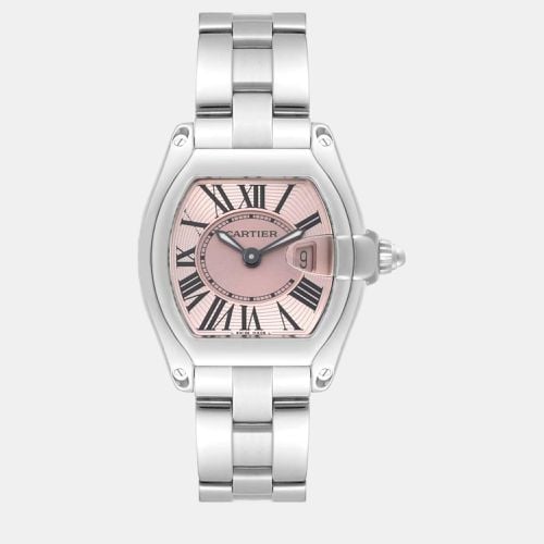 Cartier Roadster Small Pink Dial Steel Ladies Watch W62017V3 - Cartier - Modalova