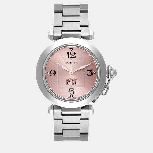 Cartier Pasha Big Date Pink Dial Steel Ladies Watch W31058M7 - Cartier - Modalova