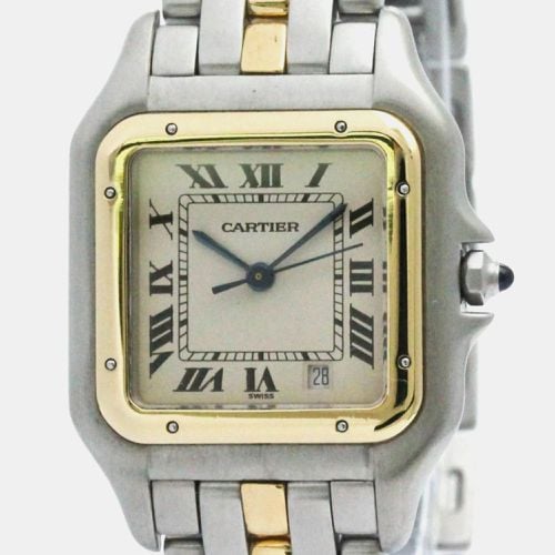 K Yellow Gold Stainless Steel Panthere Quartz Women's Wristwatch 27 mm - Cartier - Modalova