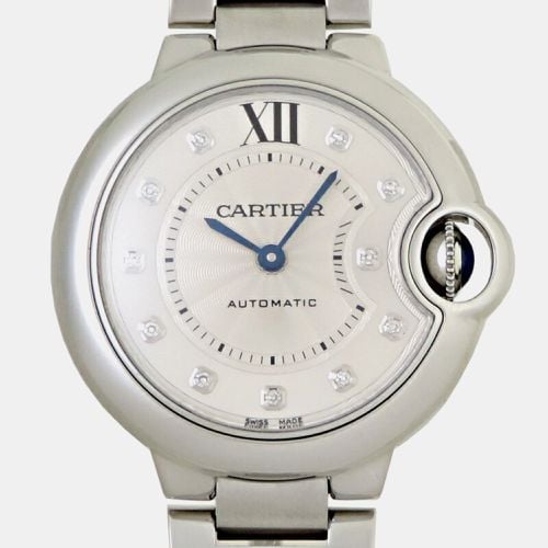 Diamond Stainless Steel Ballon Bleu Automatic Women's Wristwatch 33 mm - Cartier - Modalova