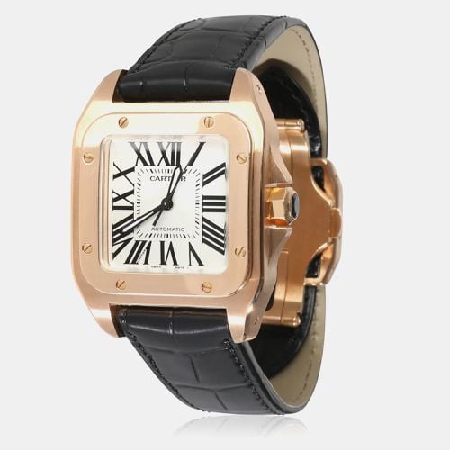 K Rose Gold Santos 100 W20108Y1 Automatic Women's Wristwatch 33 mm - Cartier - Modalova