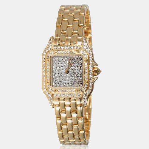 K Yellow Gold Diamond Panthere Quartz Women's Wristwatch 22 mm - Cartier - Modalova