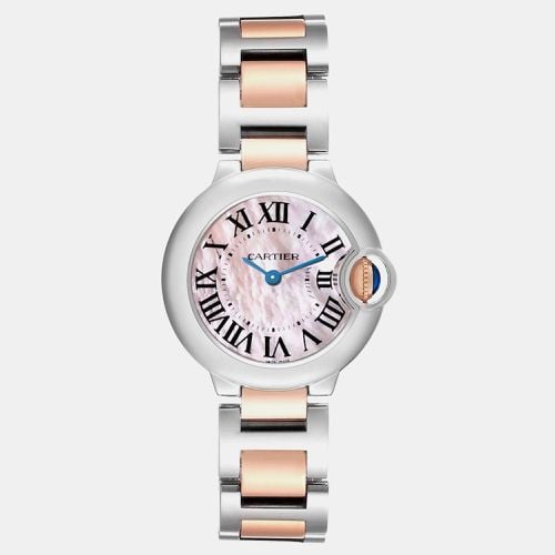 MOP 18K Rose Gold Stainless Steel Ballon Blue W6920034 Quartz Women's Wristwatch 28 mm - Cartier - Modalova