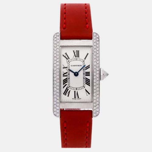 K White Gold Tank Americaine WB701851 Quartz Women's Wristwatch 19 mm - Cartier - Modalova