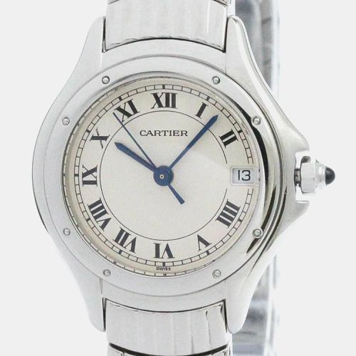 Ivory Stainless Steel Panthere Cougar Quartz Women's Wristwatch 26 mm - Cartier - Modalova