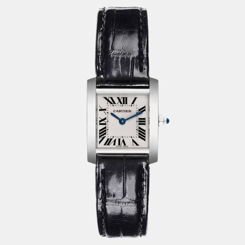 Tank Francaise White Gold Black Strap Ladies Watch W5001256 20 x 25 mm - Cartier - Modalova