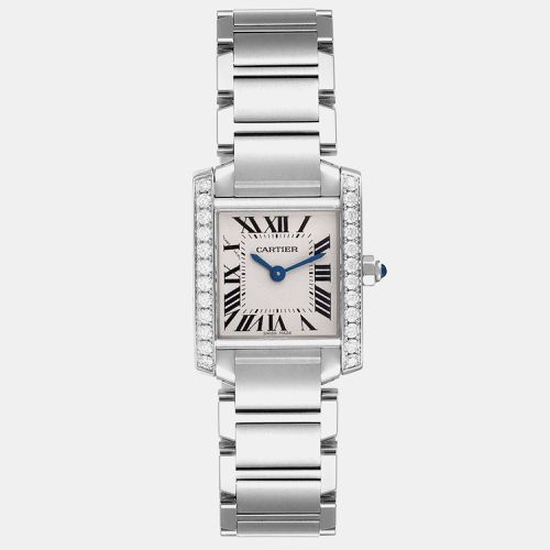 Cartier Tank Francaise Small Steel Diamond Bezel Ladies Watch W4TA0008 20 mm x 25 mm - Cartier - Modalova