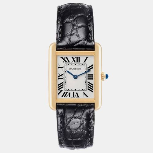 Tank Solo Yellow Gold Steel Silver Dial Ladies Watch W1018755 - Cartier - Modalova