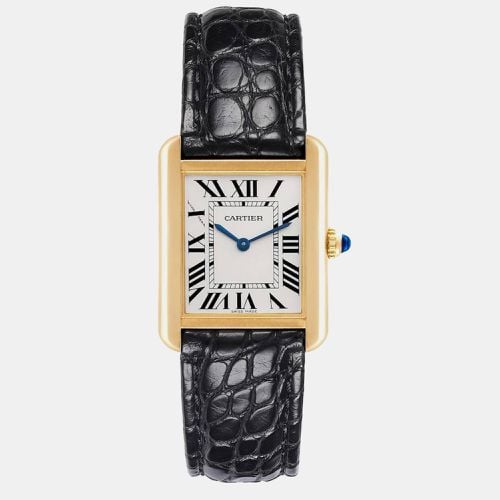 Silver 18k Yellow Gold Stainless Steel Tank Solo W5200002 Women's Wristwatch 24 mm - Cartier - Modalova