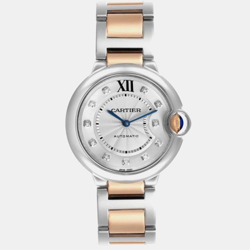 Cartier Ballon Bleu Midsize Steel Rose Gold Diamond Ladies Watch W3BB0018 36 mm - Cartier - Modalova