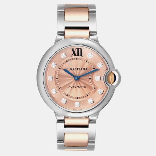 Ballon Bleu Steel Rose Gold Diamond Ladies Watch WE902054 36 mm - Cartier - Modalova