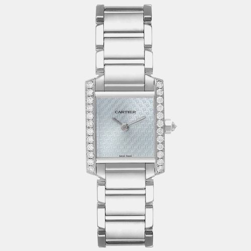 Cartier Tank Francaise White Gold Blue Dial Diamond Ladies Watch 2403 20 mm x 25 mm - Cartier - Modalova