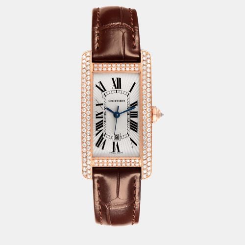 Cartier Tank Americaine Midsize Rose Gold Diamond Ladies Watch 23.0 mm - Cartier - Modalova