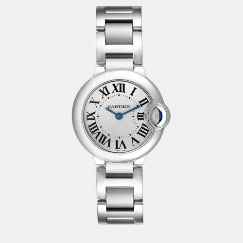 Cartier Silver Stainless Steel Ballon Bleu W69010Z4 Quartz Women's Wristwatch 28 mm - Cartier - Modalova