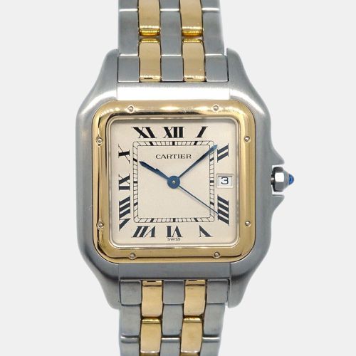 Cartier Beige 18k Yellow Gold Stainless Steel Panthere Quartz Women's Wristwatch 29 mm - Cartier - Modalova