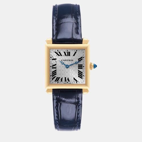 Cartier Tank Obus Yellow Gold Black Strap Ladies Watch W1532756 - Cartier - Modalova