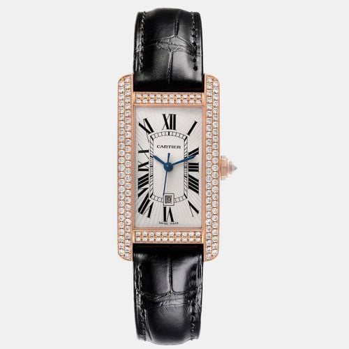 Tank Americaine Midsize Rose Gold Diamond Ladies Watch 23.0 mm - Cartier - Modalova