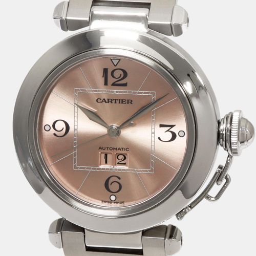 Cartier Pink Stainless Steel Pasha C de Cartier W31058M7 Automatic Women's Wristwatch 35 mm - Cartier - Modalova