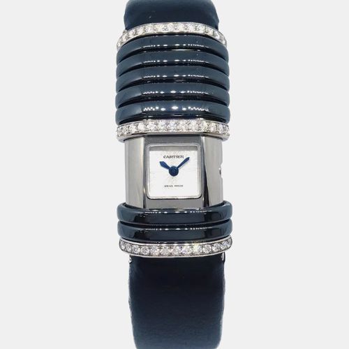 Cartier 18K WG Diamond Black Declaration Quartz Watch SS 19 mm - Cartier - Modalova