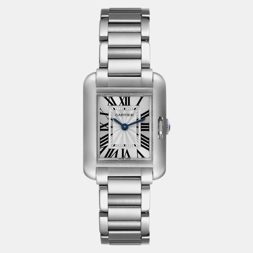 Cartier Tank Anglaise Small Silver Dial Steel Ladies Watch W5310022 30.2 mm x 22.7 mm - Cartier - Modalova