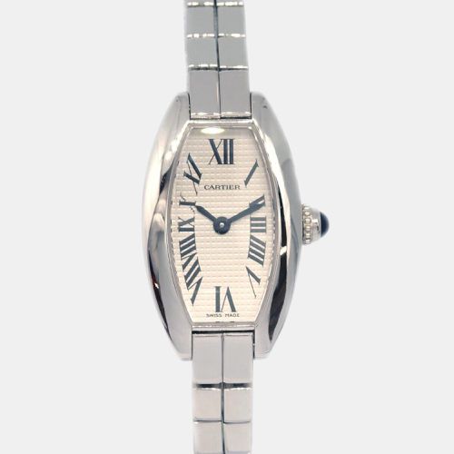 Cartier 18K White Gold Mini Tonneau Lanieres Quartz Ref.W15363M3 Watch - Cartier - Modalova