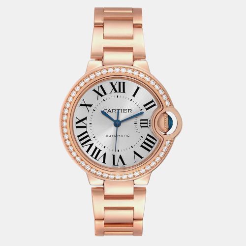 Ballon Bleu Rose Gold Dial Diamond Ladies Watch 33.0 mm - Cartier - Modalova