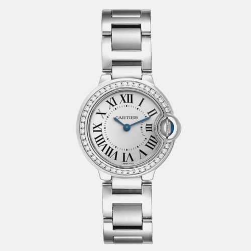 Ballon Bleu Diamond Steel Ladies Watch W4BB0015 28 mm - Cartier - Modalova