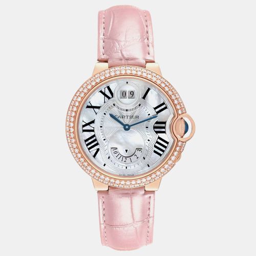 Ballon Bleu Mother of Pearl Rose Gold Diamond Watch WE902018 38.5 mm - Cartier - Modalova