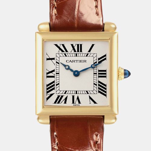 Tank Obus Yellow Gold Brown Strap Ladies Watch W1512256 - Cartier - Modalova