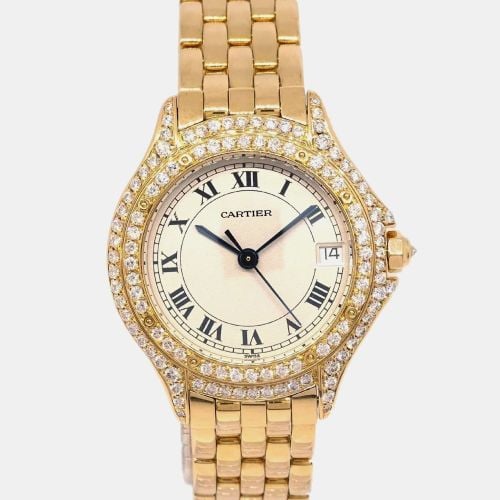 K Yellow Gold Panthere Cougar Quartz Women's Wristwatch 26 mm - Cartier - Modalova